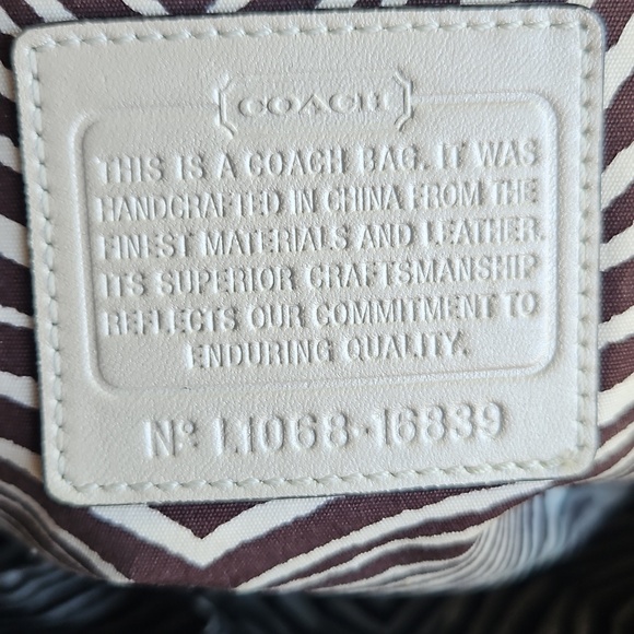 Coach Natural Straw Tote with Snakeskin-Trim - Picture 7 of 12